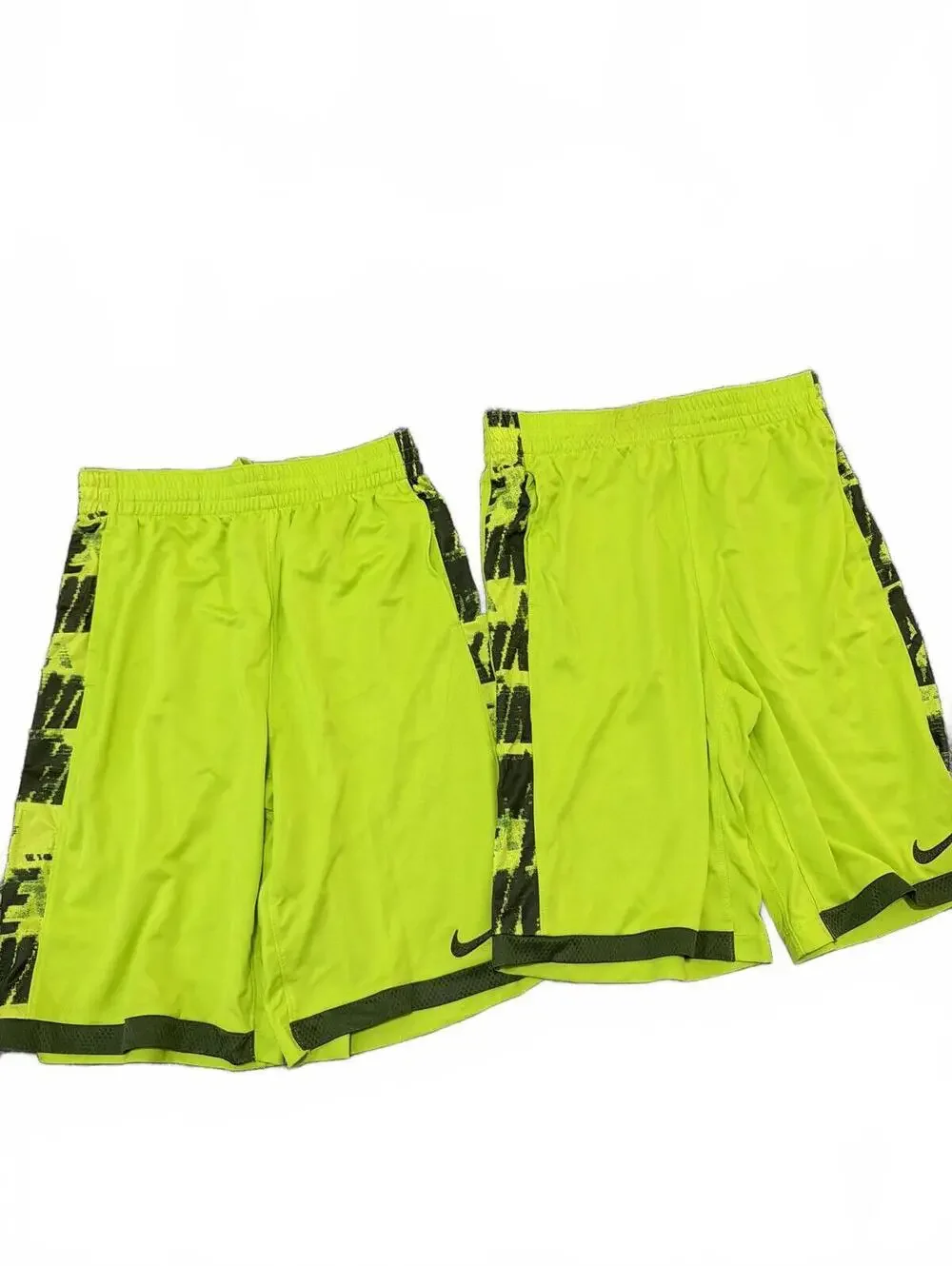 Nike Boys Neon Yellow Green Dri-FIT Athletic Shorts XL Bundle of 2